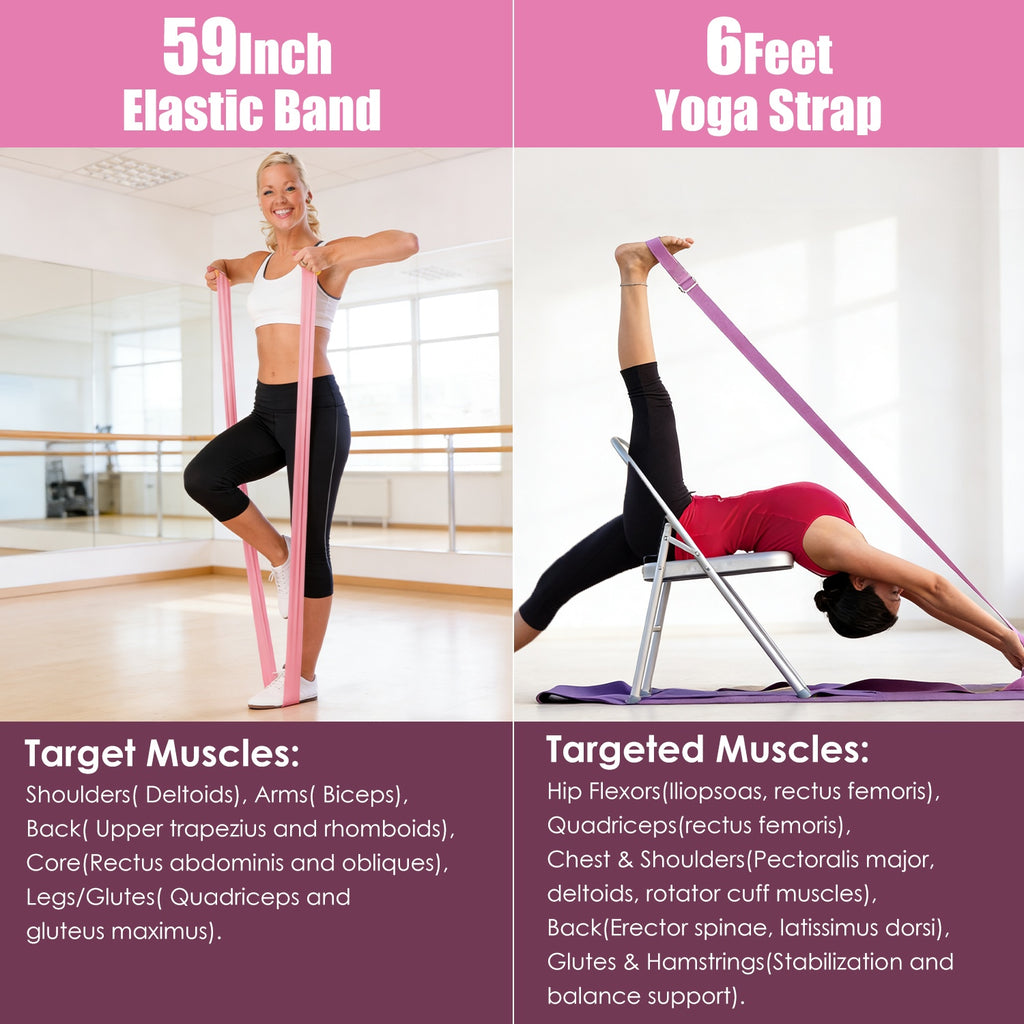 14-Piece Pilates Kit for Women | Yoga Ball, Resistance Bands, Arm Stretcher & More