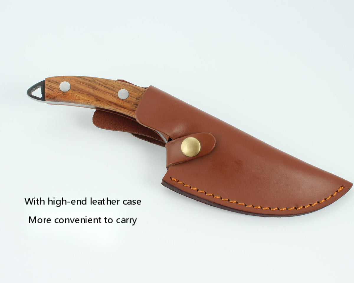Hand-Forged Boning Knife Set | High-Carbon Steel Kitchen Knife with Leather Case