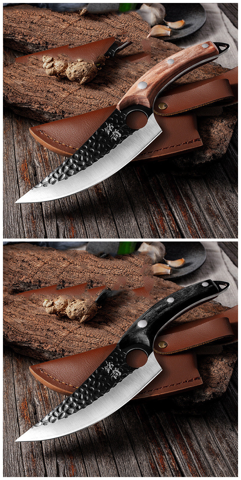 Hand-Forged Boning Knife Set | High-Carbon Steel Kitchen Knife with Leather Case