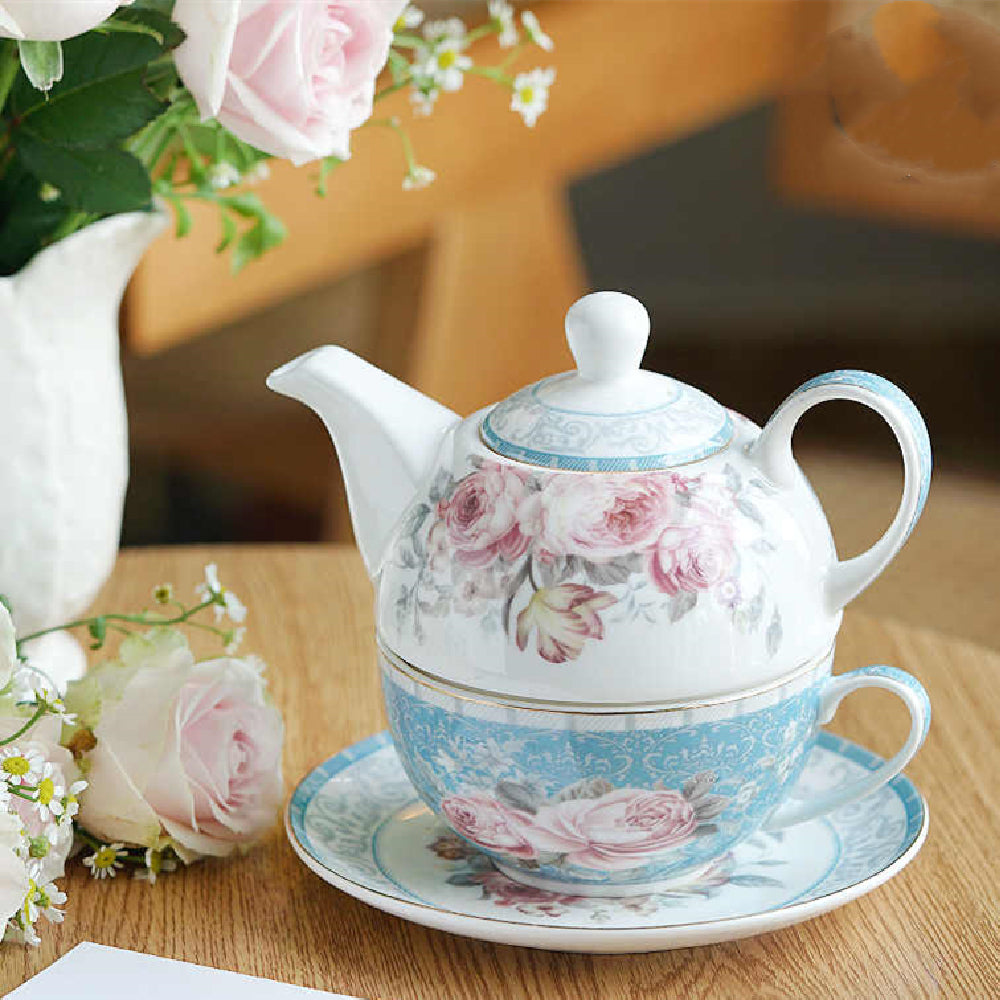 British-Style Ceramic Teapot Set | Single Tea Making Set for Home & Gifting