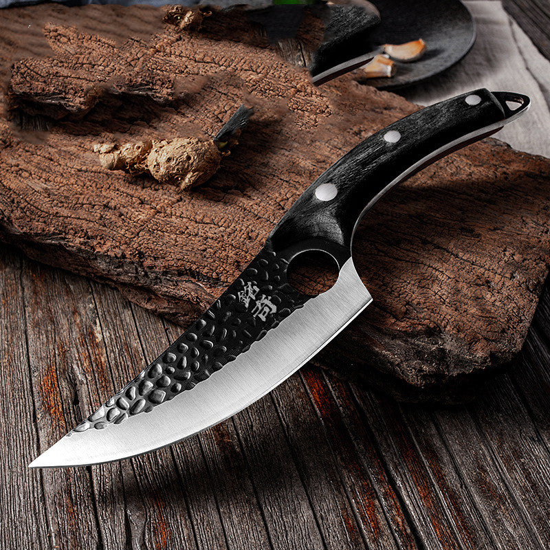 Hand-Forged Boning Knife Set | High-Carbon Steel Kitchen Knife with Leather Case