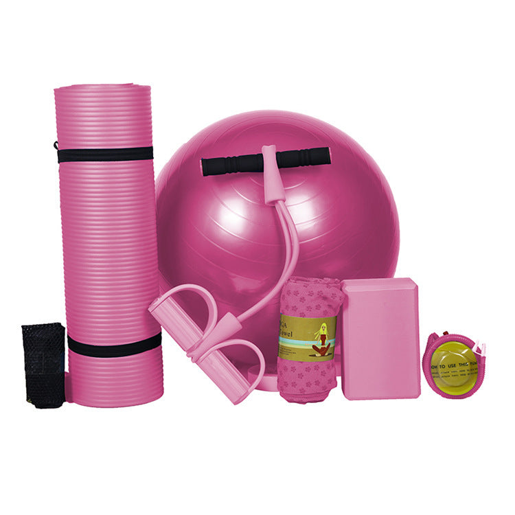 Beginner Yoga Mat 5-Piece Set | Complete Starter Kit with Blocks, Strap & Resistance Bands