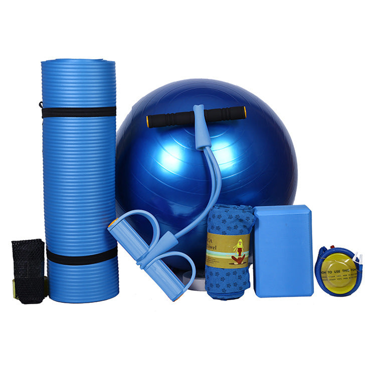 Beginner Yoga Mat 5-Piece Set | Complete Starter Kit with Blocks, Strap & Resistance Bands