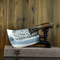 Hand-Forged Chef Cleaver Knife | Dual-Use Bone Chopping & Kitchen Knife