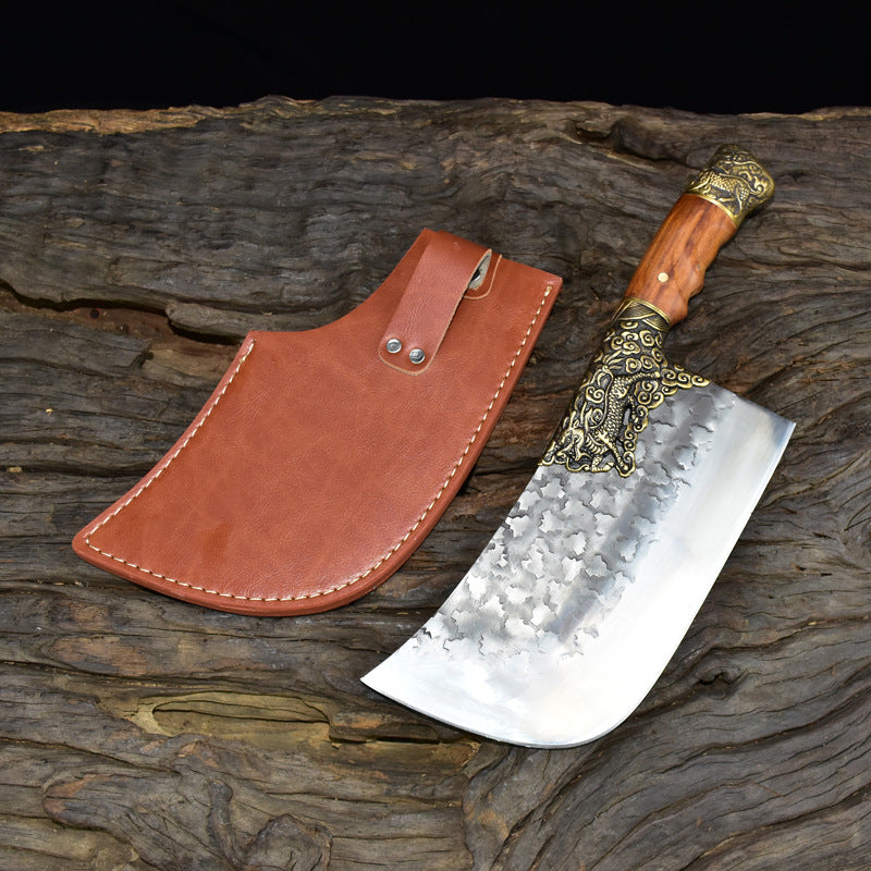 Hand-Forged Chef Cleaver Knife | Dual-Use Bone Chopping & Kitchen Knife