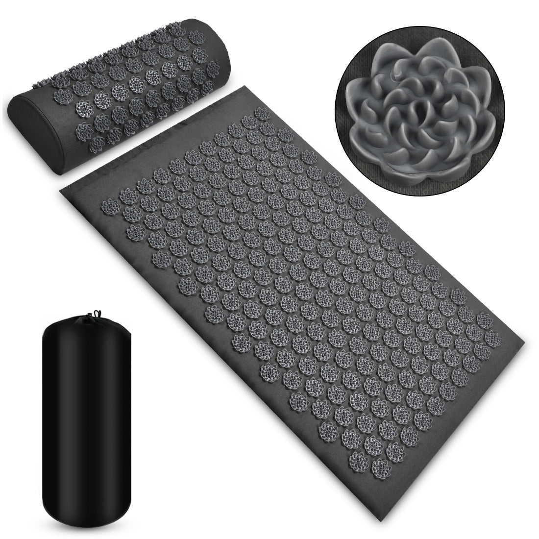 Acupressure Massage Mat with Pillow Set – Back, Neck & Foot Relaxation