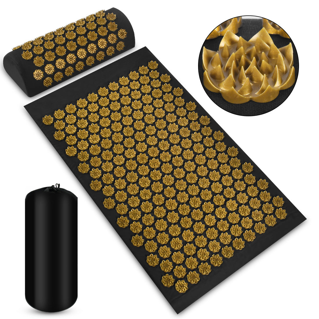 Acupressure Massage Mat with Pillow Set – Back, Neck & Foot Relaxation