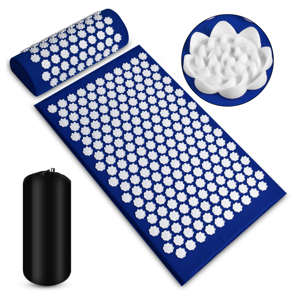 Acupressure Massage Mat with Pillow Set – Back, Neck & Foot Relaxation