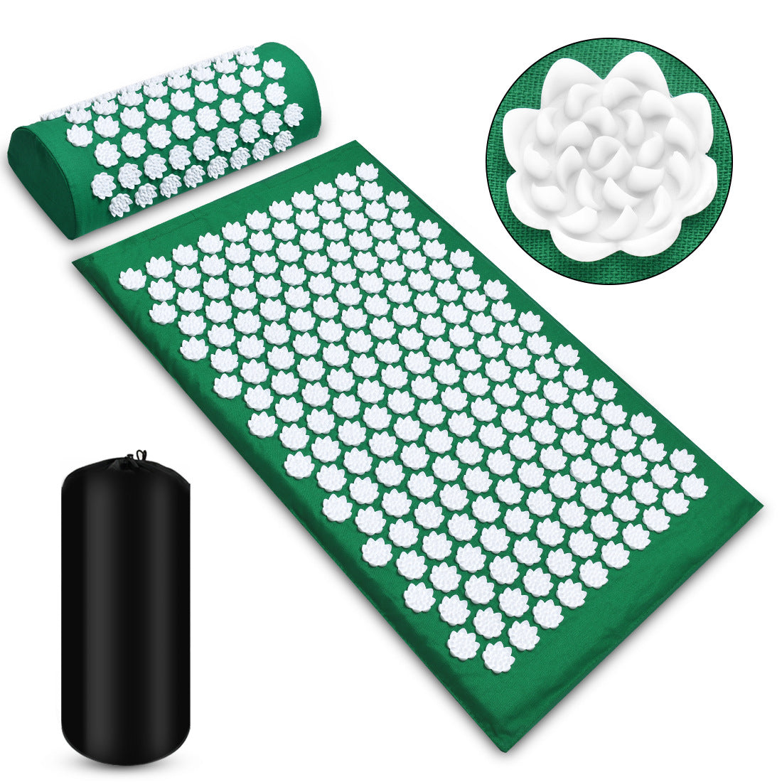 Acupressure Massage Mat with Pillow Set – Back, Neck & Foot Relaxation