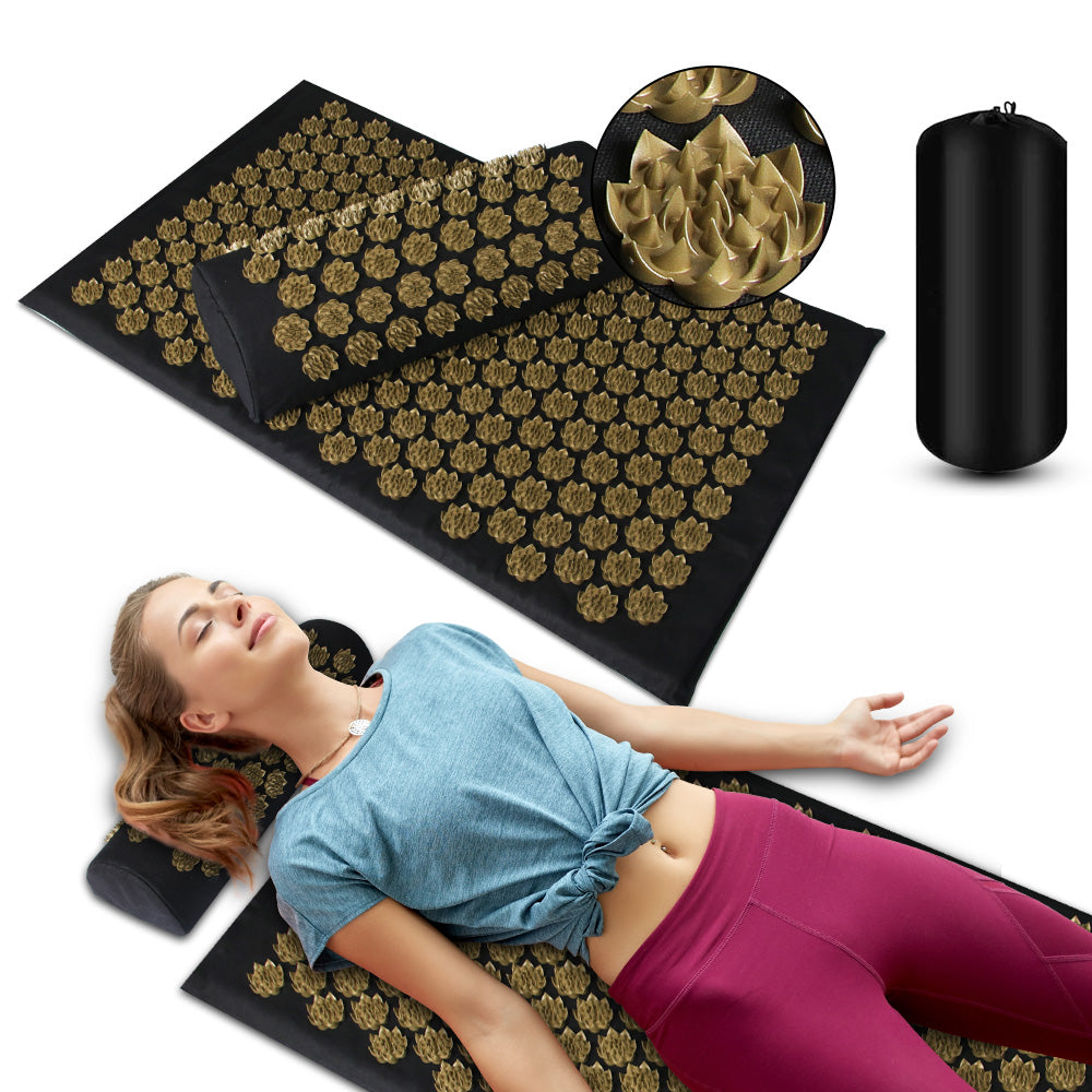 Acupressure Massage Mat with Pillow Set – Back, Neck & Foot Relaxation