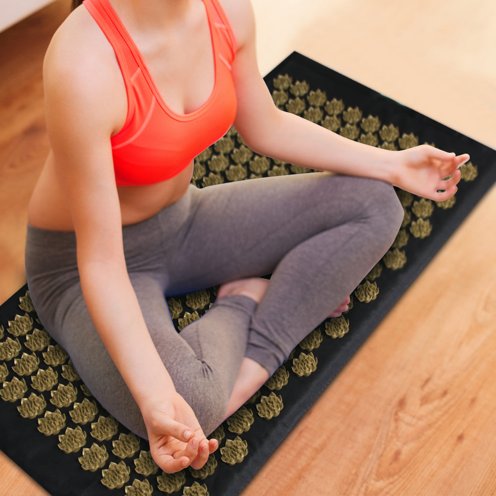 Acupressure Massage Mat with Pillow Set – Back, Neck & Foot Relaxation