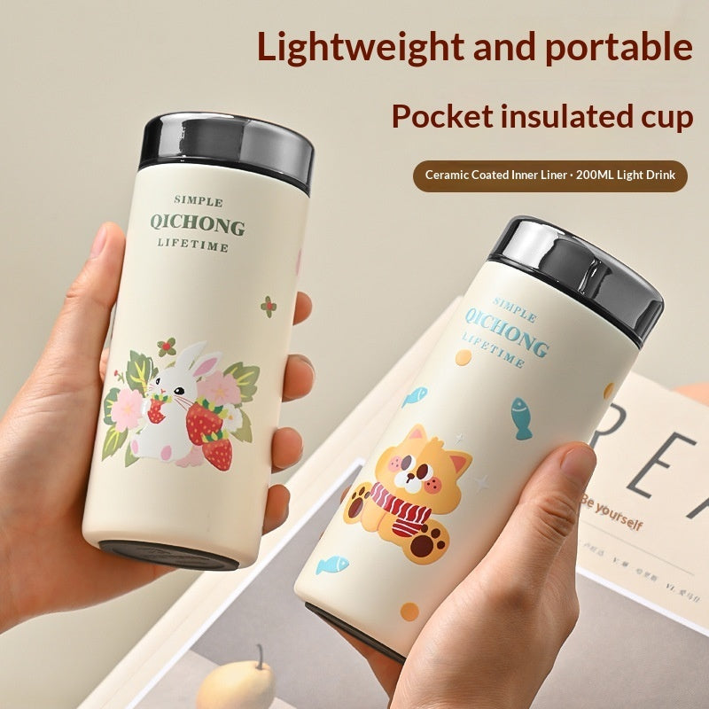 Portable Mini Ceramic-Inside Insulated Cup | Custom Logo Branding Available