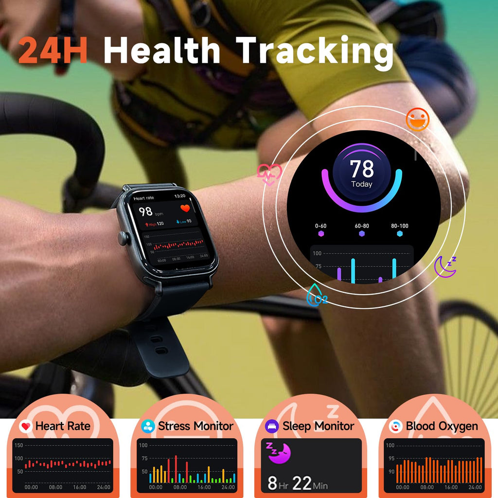 2.0 Inch HD Fashion Smartwatch with Bluetooth Calling | IP68 Waterproof Fitness Tracker Pink