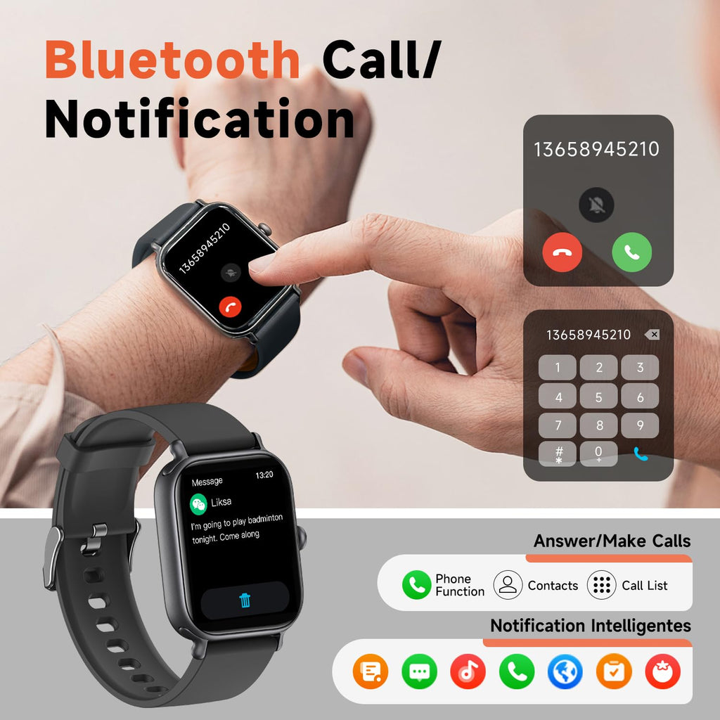 2.0 Inch HD Fashion Smartwatch with Bluetooth Calling | IP68 Waterproof Fitness Tracker Pink