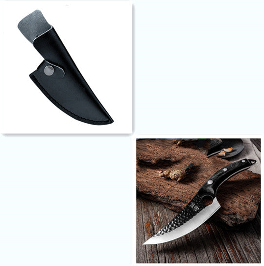 Hand-Forged Boning Knife Set | High-Carbon Steel Kitchen Knife with Leather Case