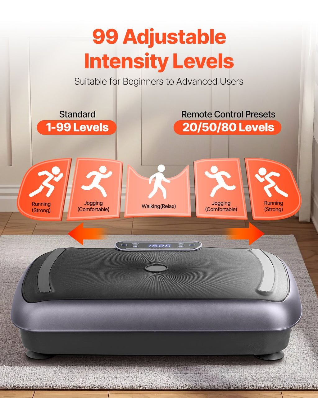 Vibration Plate Exercise Machine | Full Body Fitness Platform with Resistance Bands | Black