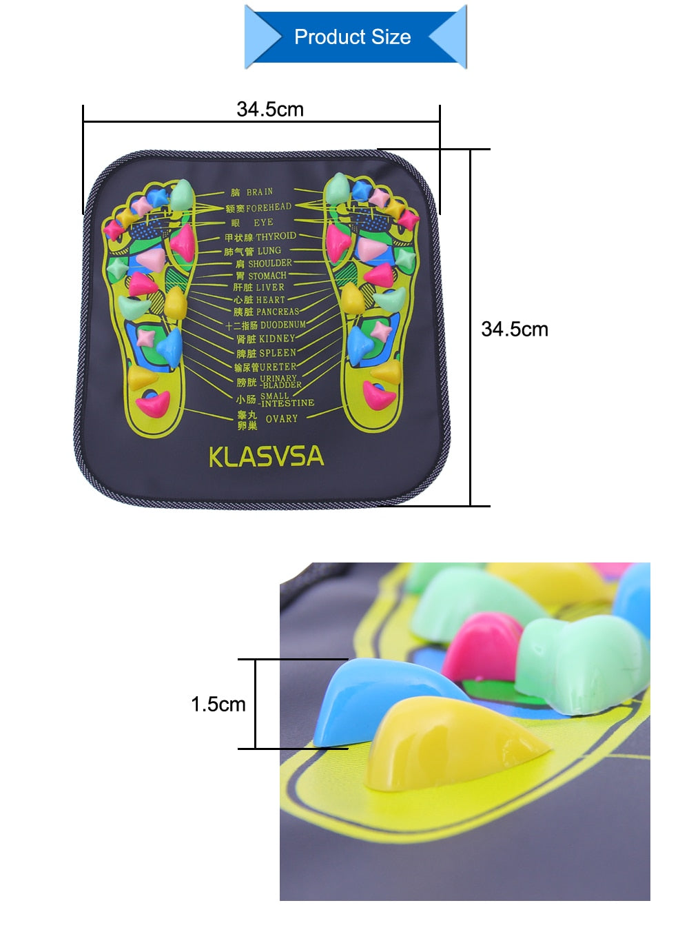 Reflexology Foot Massage Cobblestone Mat – Acupressure Walk Pad