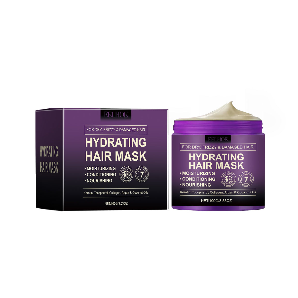 EELHOE Collagen Hair Mask Nourishing Moisturizing Repairing Hydrating Smooth And Voluminous Silky Essence Hair Mask