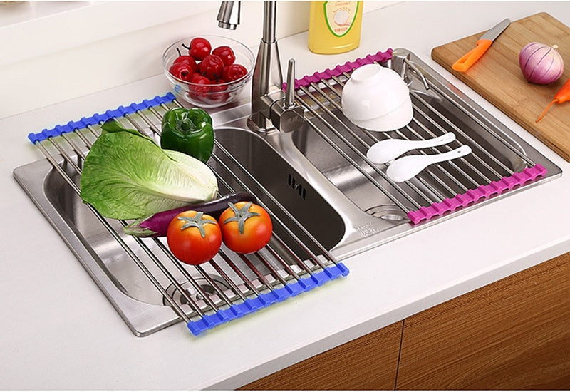 Folding Stainless Steel Kitchen Drain Rack