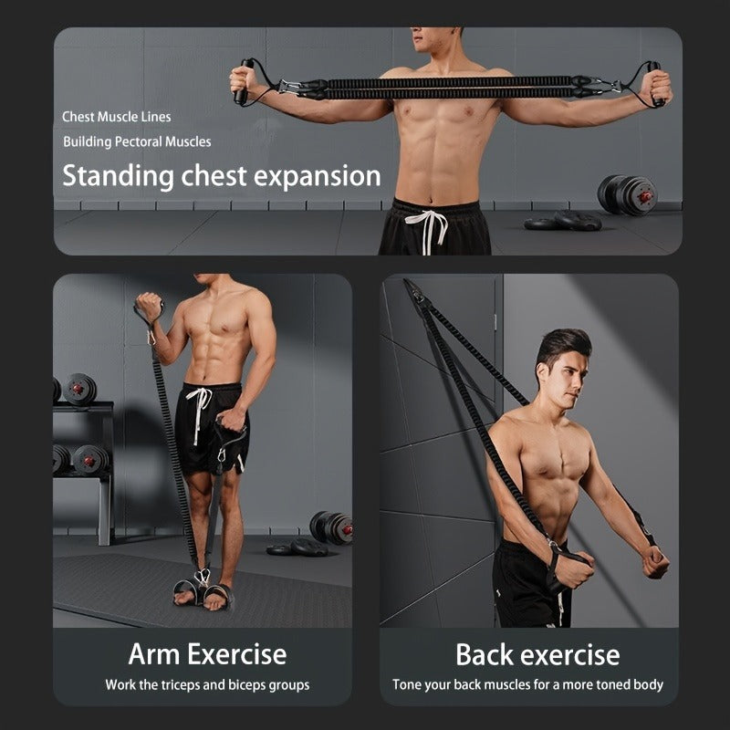 Adjustable Resistance Bands with Foot Pedals & Handles | Full Body Trainer