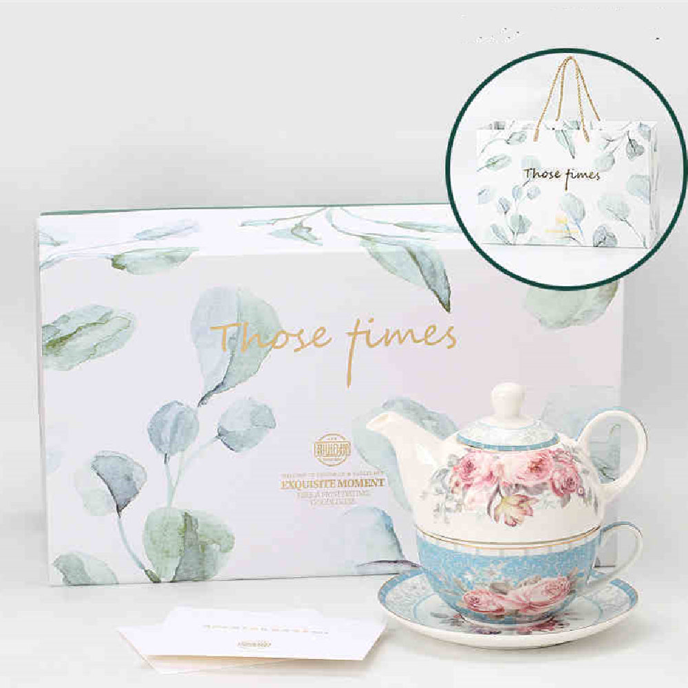 British-Style Ceramic Teapot Set | Single Tea Making Set for Home & Gifting