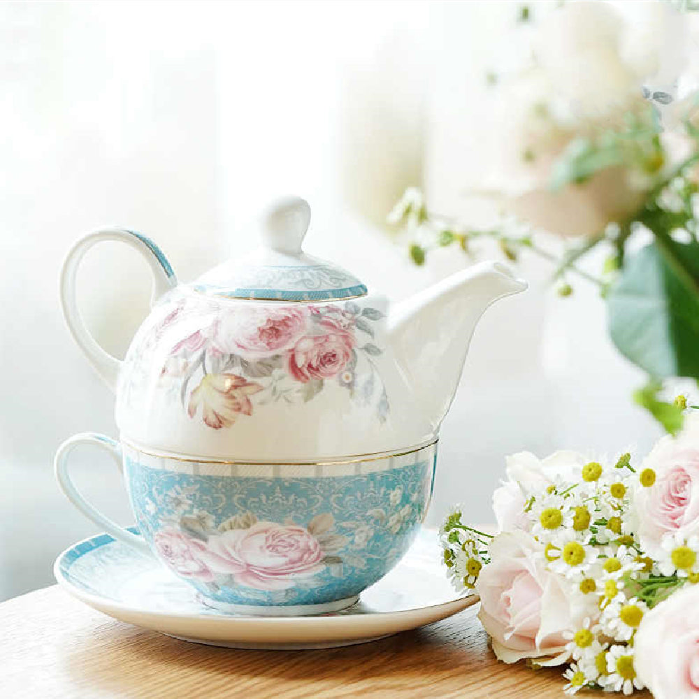 British-Style Ceramic Teapot Set | Single Tea Making Set for Home & Gifting