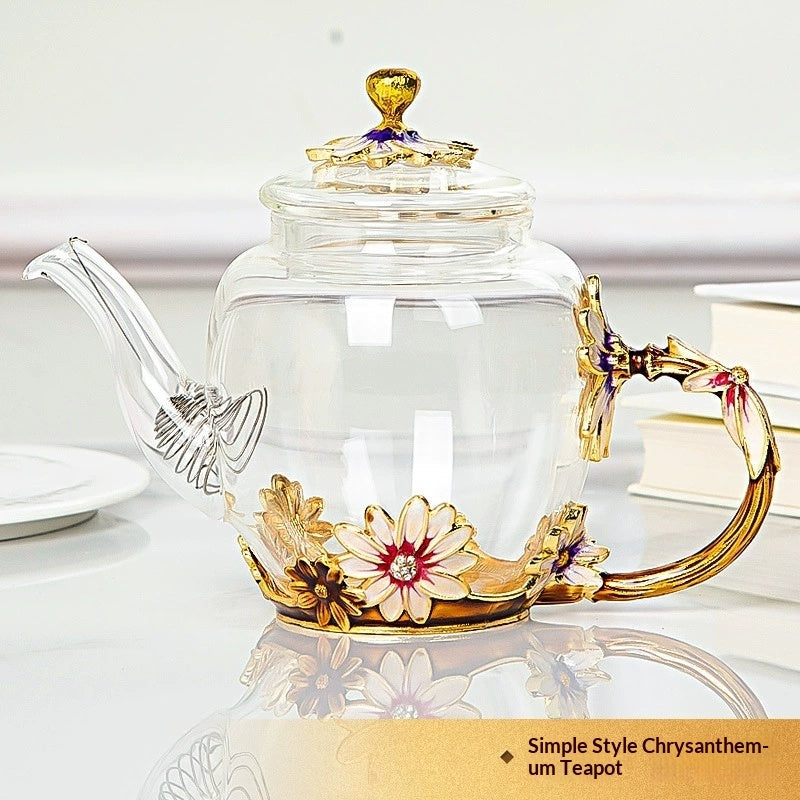 Enamel & Glass Teacup Set | Elegant Tea Cups for Home & Office