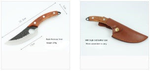 Hand-Forged Boning Knife Set | High-Carbon Steel Kitchen Knife with Leather Case