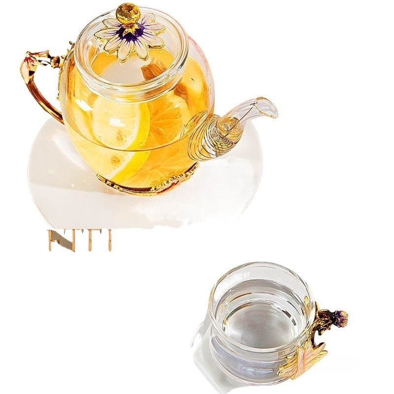 Enamel & Glass Teacup Set | Elegant Tea Cups for Home & Office