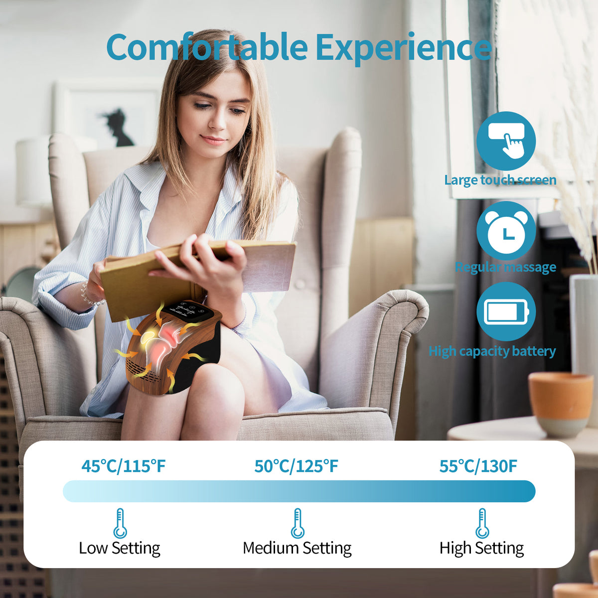 Intelligent Home Use Electric Kneading Heating Knee Mas...