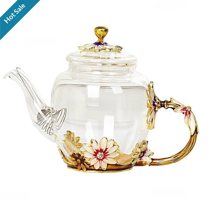 Enamel & Glass Teacup Set | Elegant Tea Cups for Home & Office