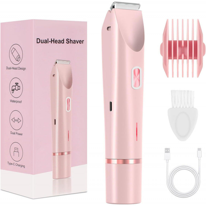2 In 1 Hair Remover Women's Double Head Shaver Private Pubic T...