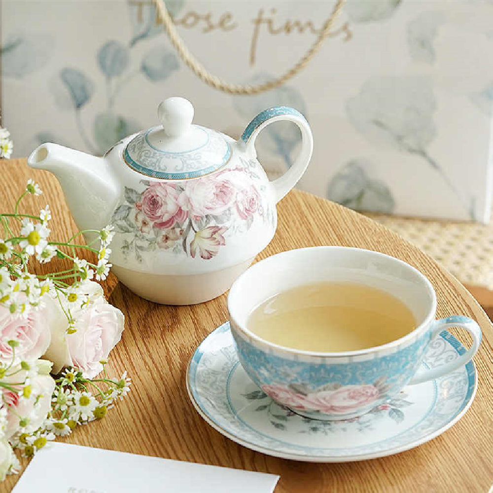 British-Style Ceramic Teapot Set | Single Tea Making Set for Home & Gifting