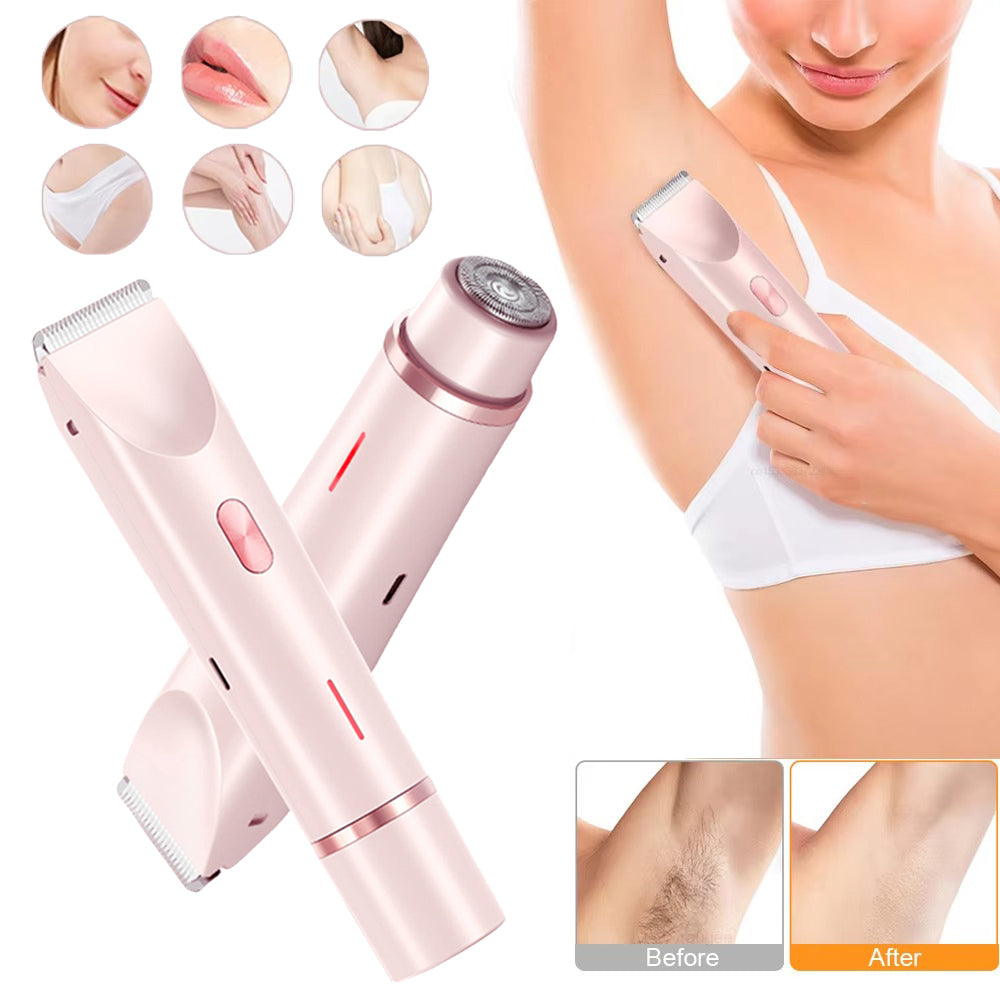 2 In 1 Hair Remover Women's Double Head Shaver Private Pubic T...