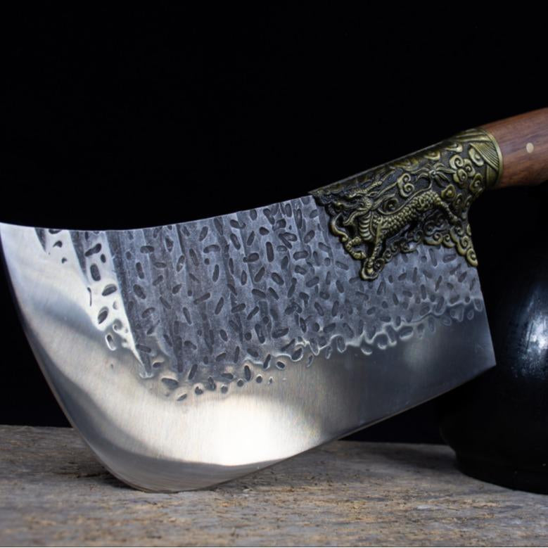 Hand-Forged Chef Cleaver Knife | Dual-Use Bone Chopping & Kitchen Knife