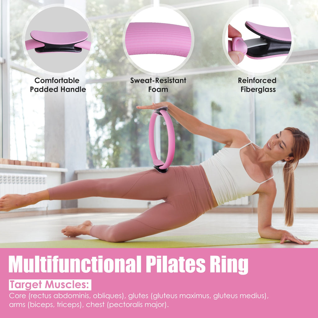 14-Piece Pilates Kit for Women | Yoga Ball, Resistance Bands, Arm Stretcher & More