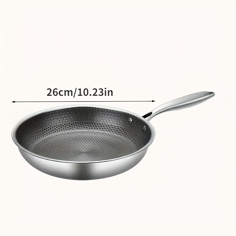 Honeycomb Non-Stick Frying Pan | Stainless Steel Skillet for Steak, Fish & Eggs