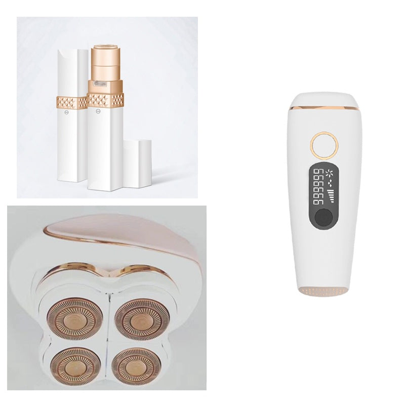 3-in-1 Beauty & Skincare Bundle - IPL Hair Removal, Facial Trimmer & Gua Sha Set