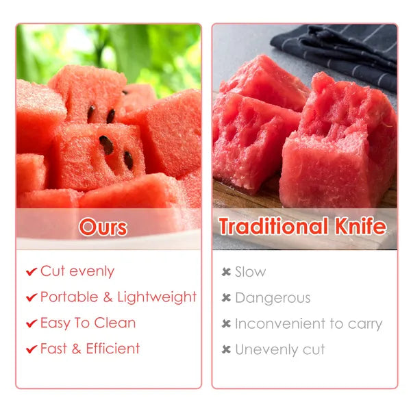 5-Piece Stainless Steel Watermelon Cutter & Slicer Set | Fruit Cutting Fork Knife