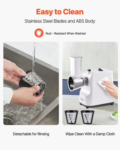 200W Electric Cheese Grater & Salad Maker | 5-Attachment Vegetable Slicer Shredder