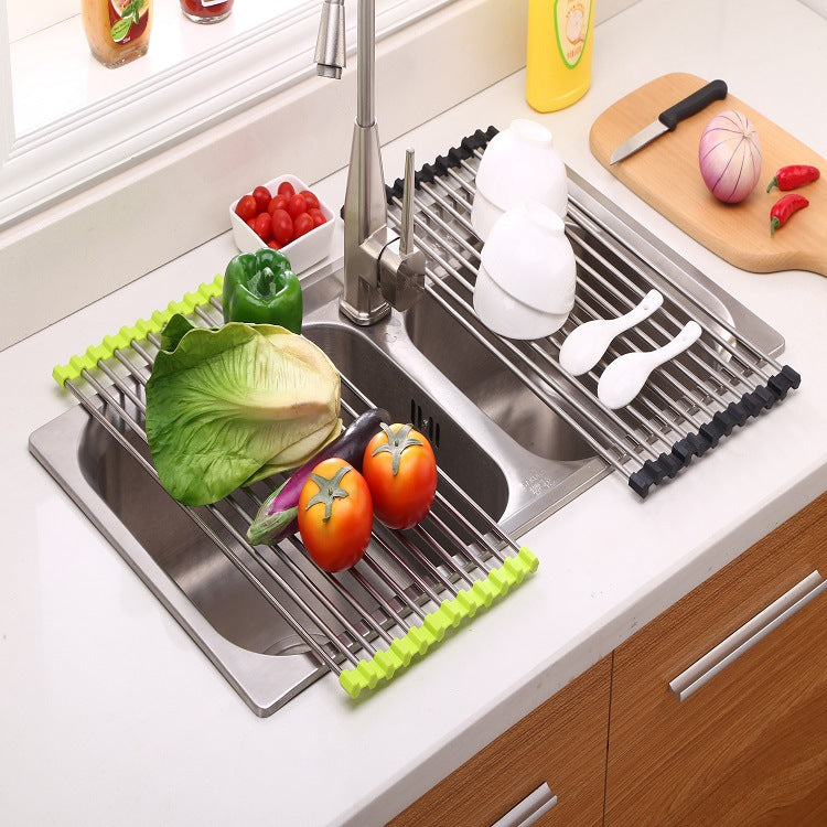 Folding Stainless Steel Kitchen Drain Rack