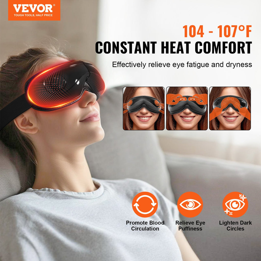 Eye Massager with Heat & Bluetooth | 5-Mode Eye Care Device for Stress & Fatigue Relief
