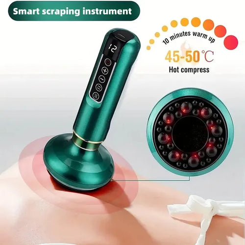12-Level Electric Vacuum Cupping & Gua Sha Body Massager | Rechargeable Cordless Scraping Device