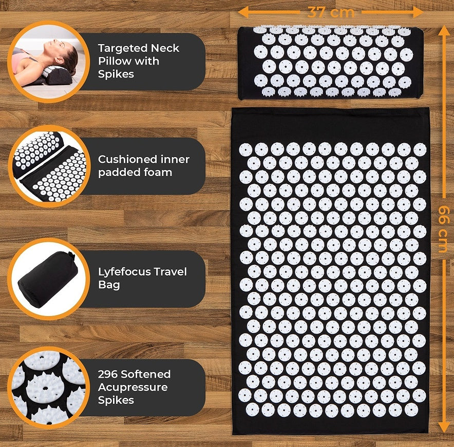 Premium Acupressure Shakti Mat & Pillow Set | Fitness Yoga Relaxation Mat for Back & Neck