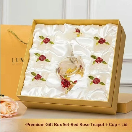 Enamel & Glass Teacup Set | Elegant Tea Cups for Home & Office