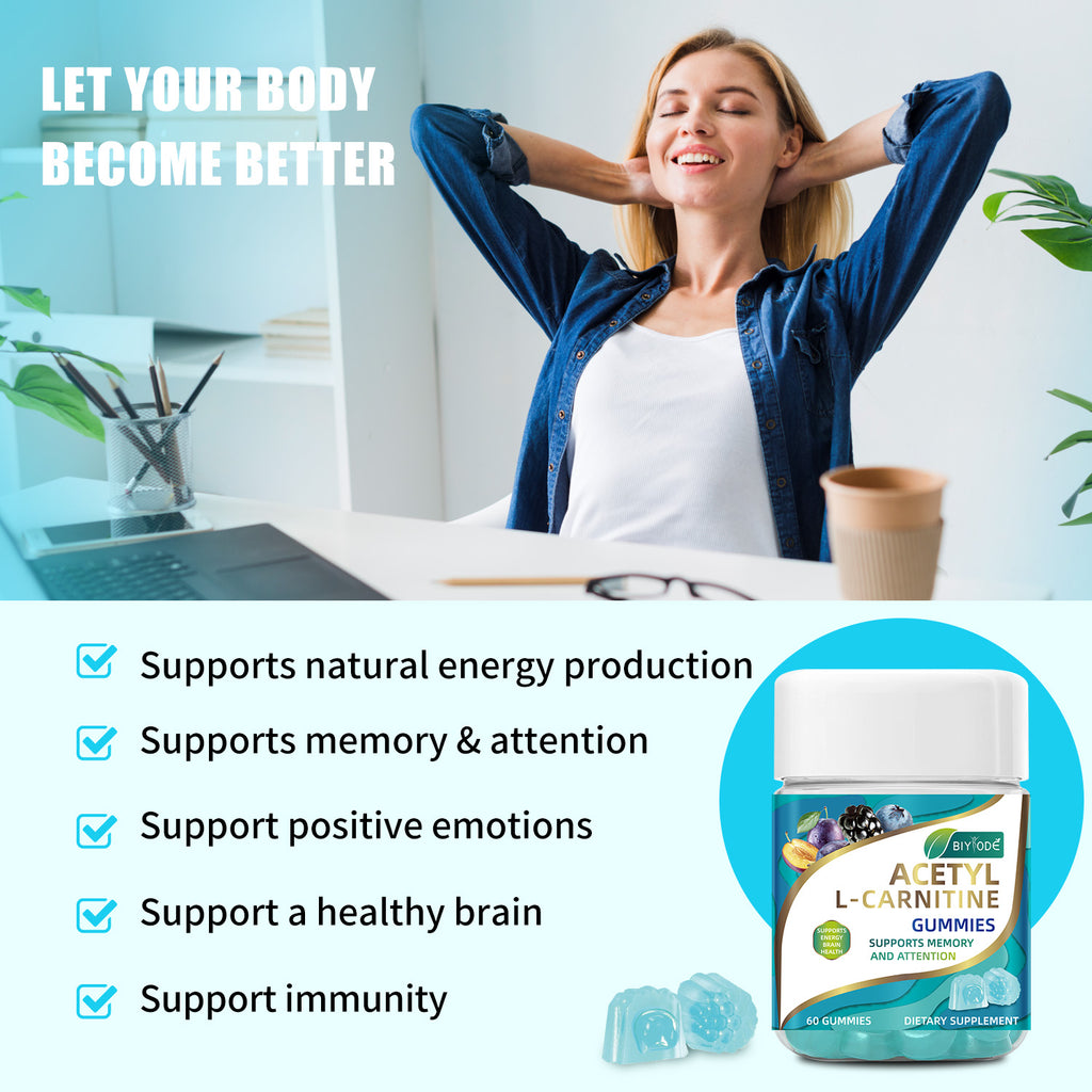 Biyode Wholesale Acetyl L-Carnitine Gummiegel Gummies Natural Daily...